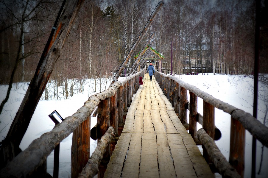 Деревянный пешеходный мост «Типографский» (Киржач)